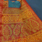 Sea Blue And Orange Cotton Brasson Saree For Office/Regular Wear By Gayathri Reddy Designer Studio | Swadesiicart