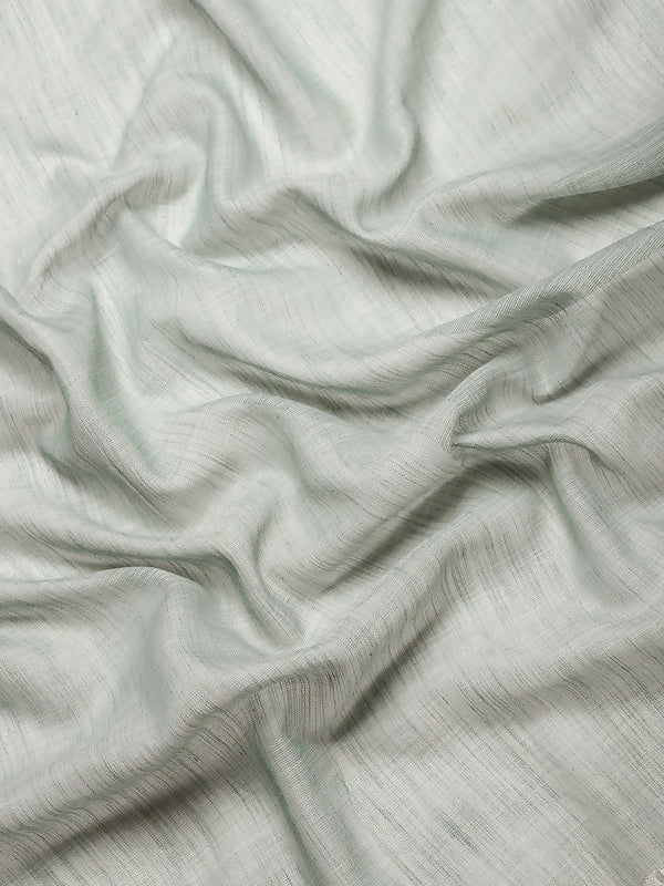 Shree Shyam Fashion Elegant Sea Green Woven Linen Saree with Contrast Zari Border & Tassels - Soft & Breathable Party Wear