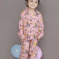 Breathables Kids Cotton Night Suit – Red & White Jungle Stripe Shirt & Pyjama Co-Ord Set For Boys & Girls