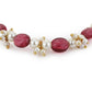 Women's Gold-Toned White Brass Kundan Gold-Polished Link Bracelet - Ruby Raang - Swadesiicart