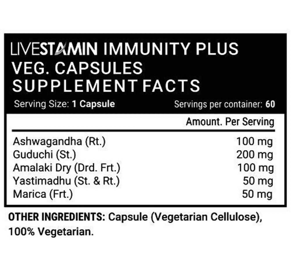 Livestamin Immunity Plus Capsules - Swadesiicart