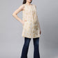 Ahalyaa Women Beige Pure Cotton Floral Printed Tunic | Swadesiicart