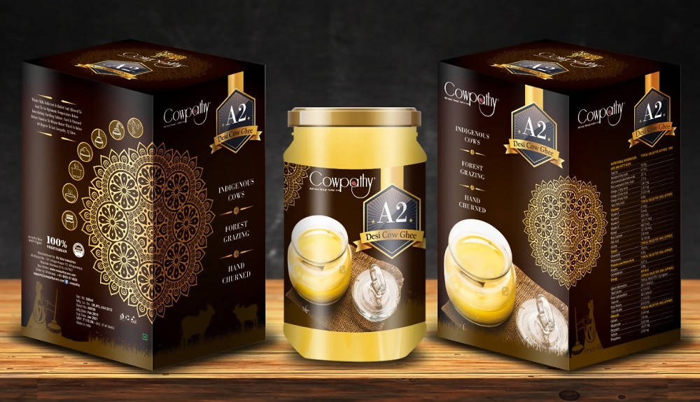 Cowpathy A2 Desi Cow Ghee | Made With Pure A2 Milk | Traditional Curd Churned Ghee | Swadesiicart