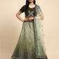 Green Fancy Net Sequence Embroidered Lehenga Choli with Dupatta - Dhara | Swadesiicart