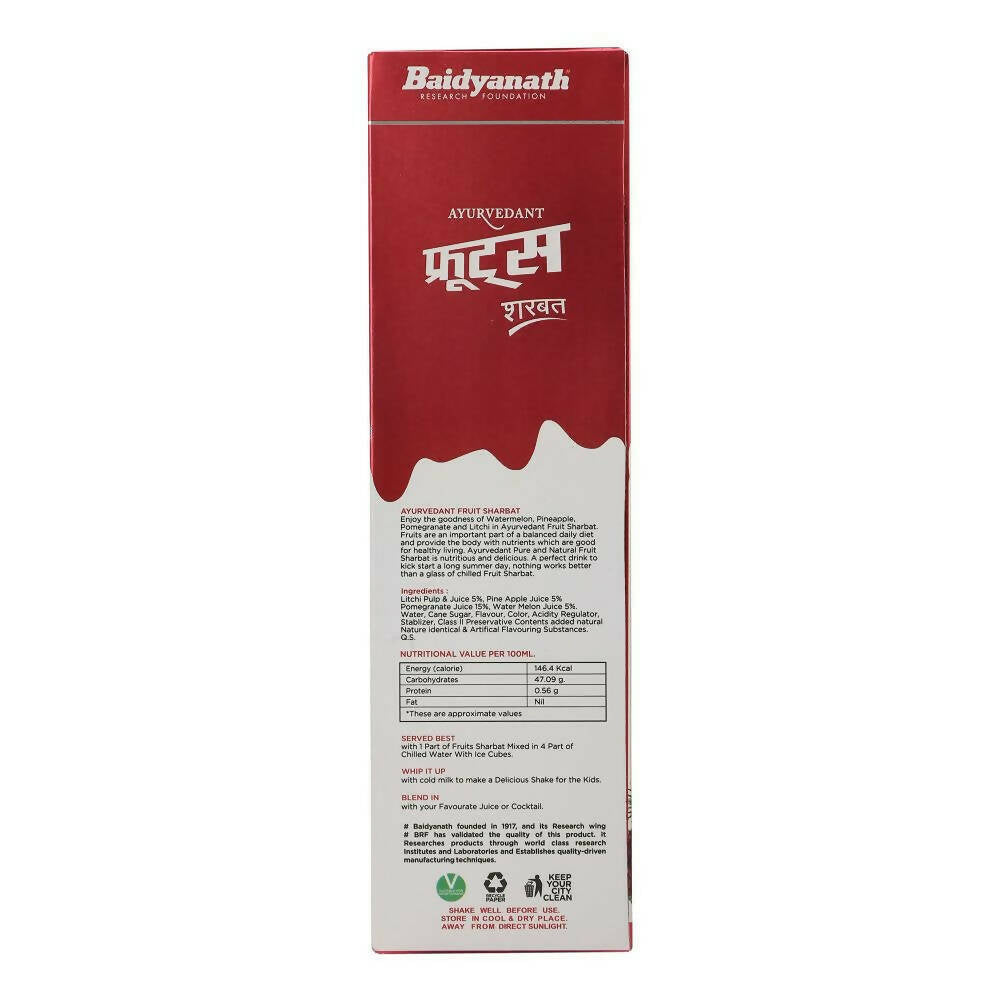 Baidyanath Fruits Sharbat - Swadesiicart