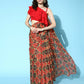 Ahalyaa Women's Traditional wear Saree - Red | Swadesiicart