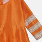 Ahalyaa Orange Poly Silk Anarkali Kids Kurta With Dupatta Set For Girls | Swadesiicart