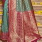 Astita Banarasi Silk Sea Green Saree | Swadesiicart