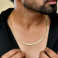 VOJ Dual Toned Self Designed Gold-Polished Chain For Men | Swadesiicart