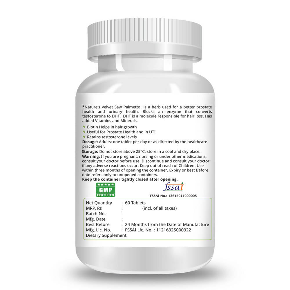 Nature's Velvet Saw Palmetto Tablets | Swadesiicart