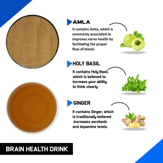 Just Vedic Brain Health Drink Mix - Swadesiicart