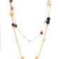 Layered Pearl and Gold Neckpiece with Multi Stones (Multi Color) - Ruby Raang | Swadesiicart