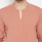 Even Apparels Brown Pure Cotton Men's Kurta With Slit Neckline | Swadesiicart