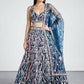 House of Panchhi Navy Blue Net Sequins And Thread Embroidery Lehenga Choli & Dupatta | Swadesiicart