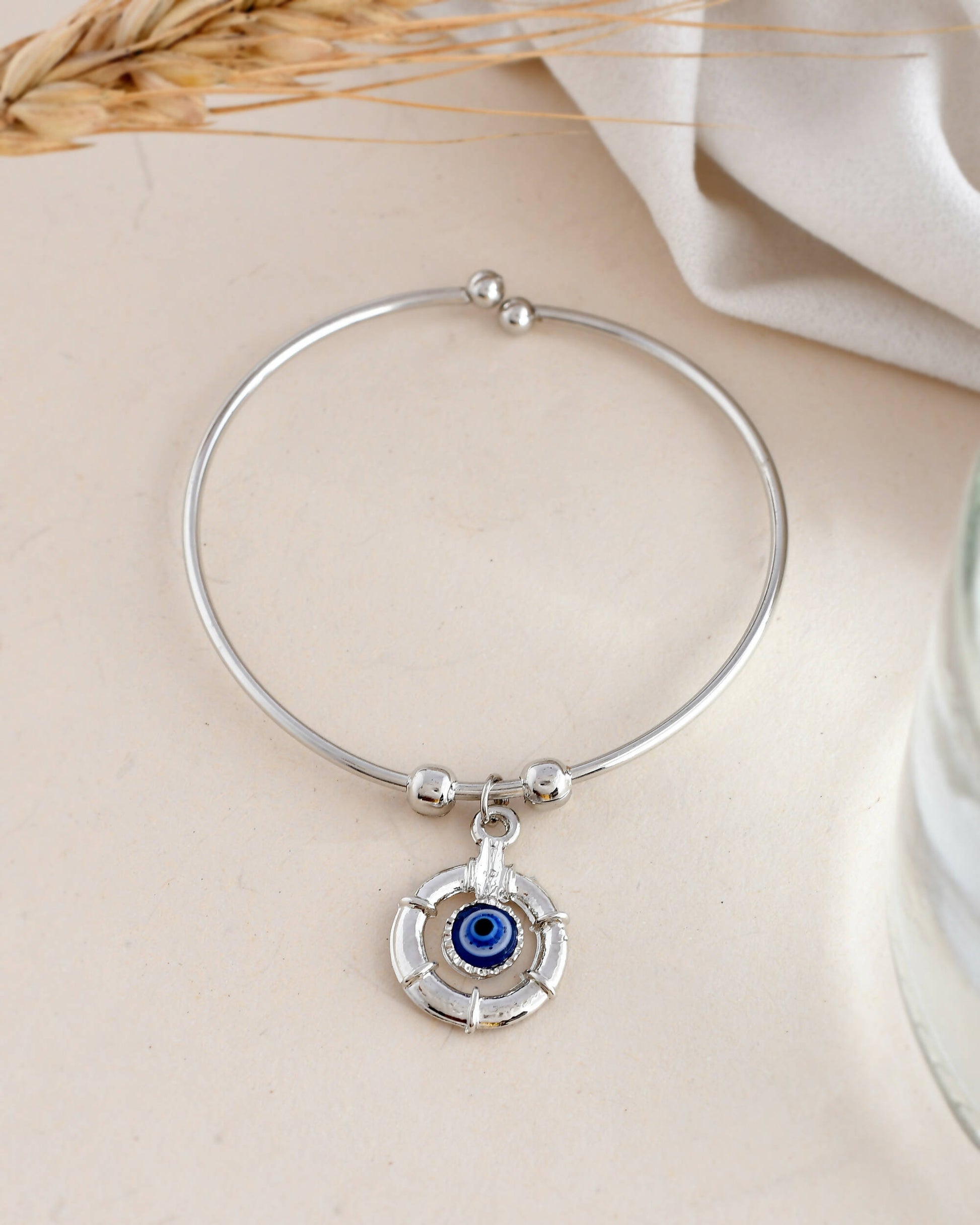 VOJ Stainless Steel Beads Silver Bracelet - Swadesiicart