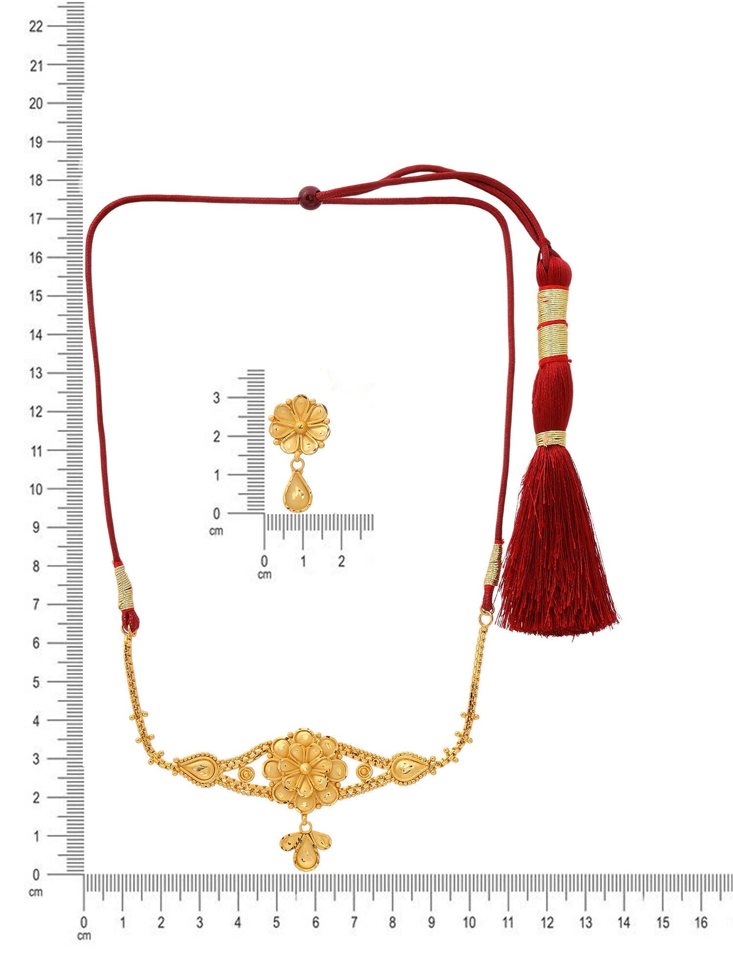 Ruby Raang Golden Traditional Choker with Studs | Swadesiicart