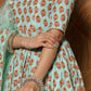 Pomcha Jaipur Lilly Of Valley Hand Block Anarkali Set | Swadesiicart
