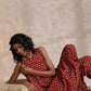 trueBrowns Rust Red Bagru Camel Print Cotton High-Low Co-Ord Set - Swadesiicart