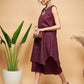 InWeave Women's Wine Solid Short Kurta Palazzo Set - Swadesiicart