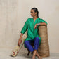 trueBrowns Bright Green Silk Kurta Co-ord Set - Swadesiicart