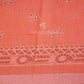 Peachish Orange Block Printed Semi Chanderi Saree By Gayathri Reddy Designer Studio | Swadesiicart