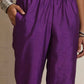 trueBrowns Purple Silk High Slit Kurta Set | Swadesiicart