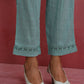 trueBrowns Aqua Blue Cotton Dobby Angrakha Kurta Set | Swadesiicart