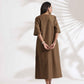 trueBrowns Brown Slub Dress | Swadesiicart