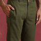 trueBrowns Men's Olive green Cotton Mandarin Collar Kurta Co-ord set - Swadesiicart