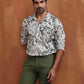 trueBrowns Men's Off White Printed Short Kurta | Swadesiicart