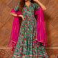 Pomcha Jaipur Surangi Kalidar Cotton Anarkali Set | Swadesiicart