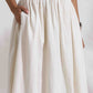 trueBrowns Off-White Cotton Skirt Co-ord Set - Swadesiicart