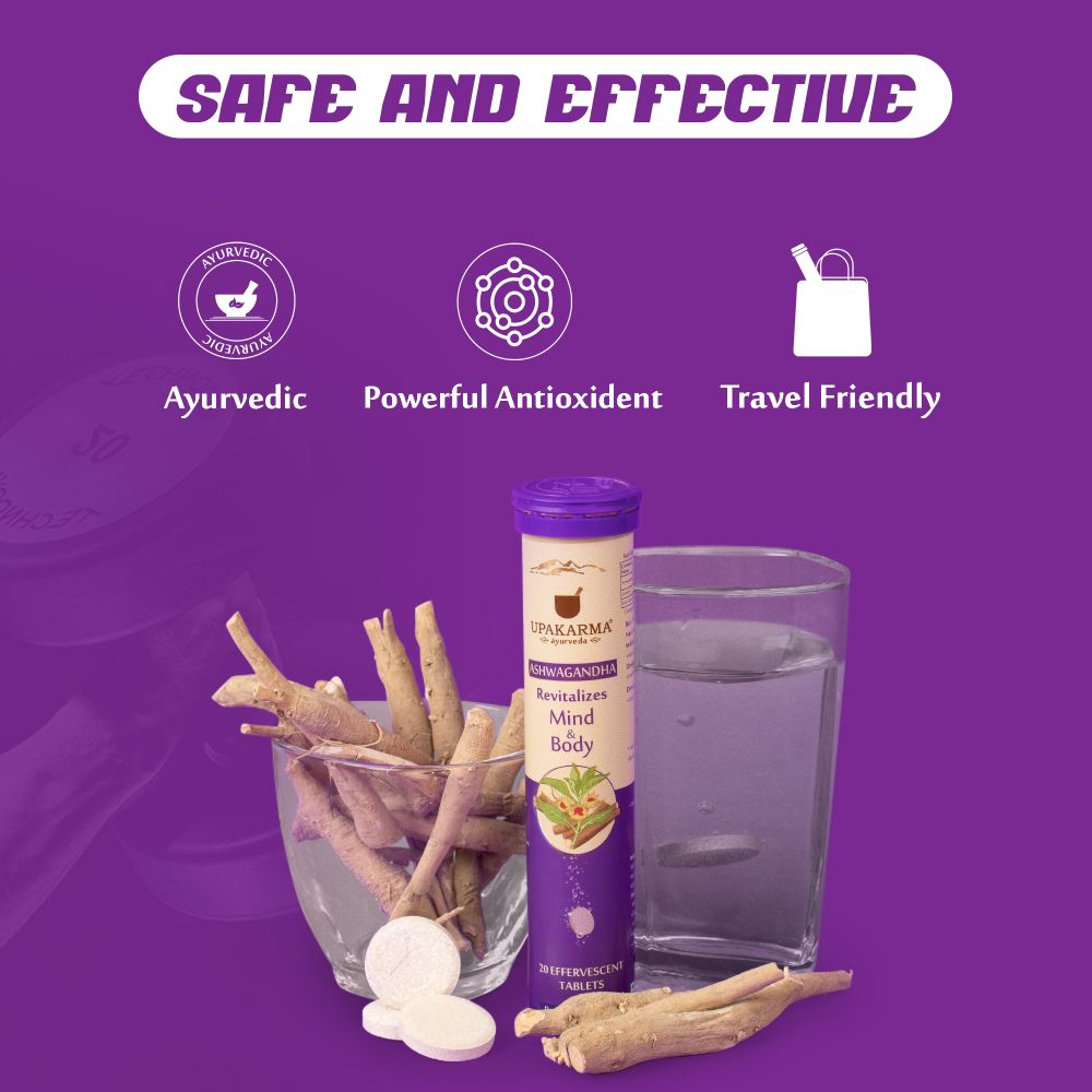 Upakarma Ayurveda Ashwagandha Effervescent Tablets | Swadesiicart