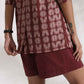 trueBrowns Brown Cotton Print Jacket Top & Short Co-ord Set - Swadesiicart