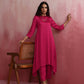 trueBrowns Magenta Highlow Modal Kurta Set | Swadesiicart