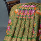 Shades of Parrot Green Colour Floral Design Semi Chanderi Saree By Gayathri Reddy Designer Studio | Swadesiicart