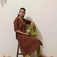 trueBrowns Brown Cotton Linen Kurta Pant Set | Swadesiicart