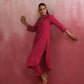 trueBrowns Magenta Cotton Dobby Kurta Set | Swadesiicart