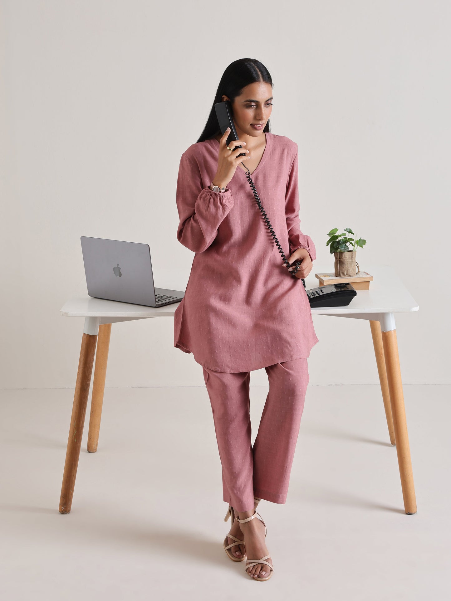 trueBrowns Mauve Short Co-Ord Set - Swadesiicart