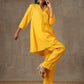 trueBrowns Yellow Bandhani Flare Printed Silk Co-Ord Set | Relove - Swadesiicart