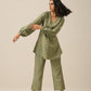 trueBrowns Sage Slub Textured Short Co-Ord Set - Swadesiicart