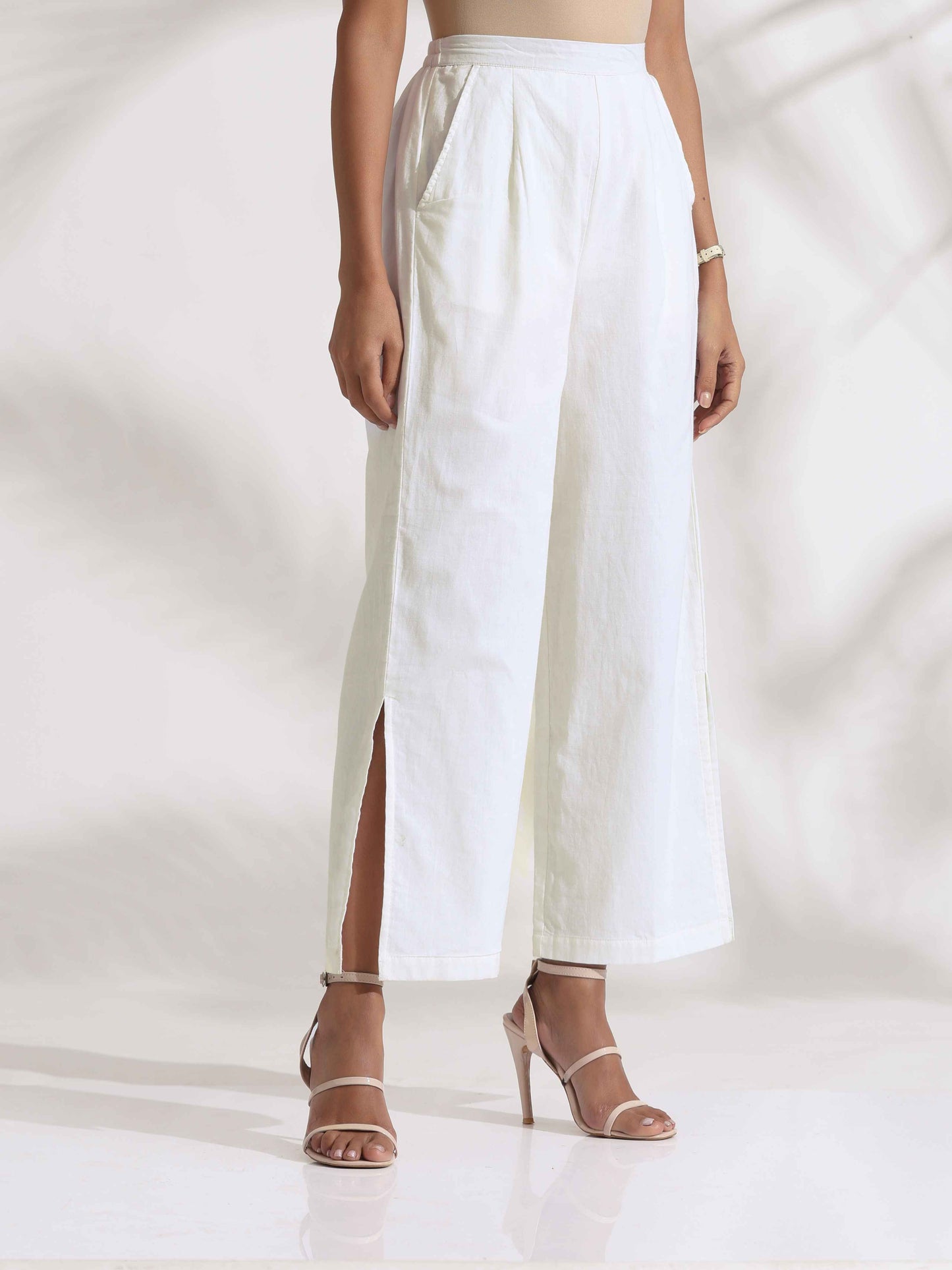 trueBrowns White Cotton Check Shirt Co-ord Set - Swadesiicart