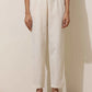 trueBrowns Off-White Cotton Linen Kurta Pant Set | Swadesiicart