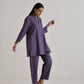 trueBrowns Plum Purple Relaxed Fit Co-Ord Set - Swadesiicart