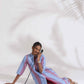 trueBrowns Blue Cotton Stripe Straight Kurta Set | Swadesiicart