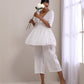 trueBrowns White Slub Texture Short Angrakha Co-Ord Set - Swadesiicart