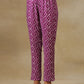 trueBrowns Purple Bandhani Printed Silk One Shoulder Kurta Pant Set | Swadesiicart