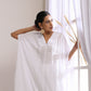 trueBrowns White Dobby Panel Kaftan Kurta Pant Set | Swadesiicart