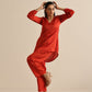 trueBrowns Rust Silk Blend Short Co-Ord Set - Swadesiicart