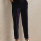 trueBrowns Purple Velvet Embroidered Kurta Pant Dupatta Set | Swadesiicart